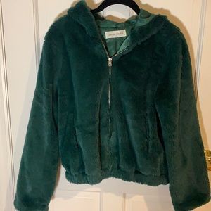 Green hooded jacket